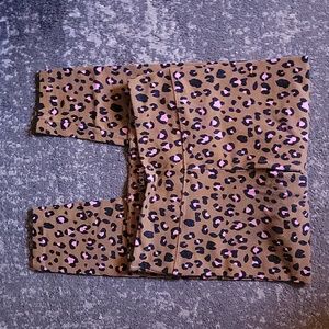 J. Crew cheetah print & pink leggings